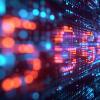 Dynamic background with glowing dot and line connectivity depicting highspeed 5g or 6g mobile technology, abstract digital concept