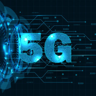 5G new wireless internet Wi-Fi connection. Big data binary code flow numbers. Global network high speed innovation connection data rate technology