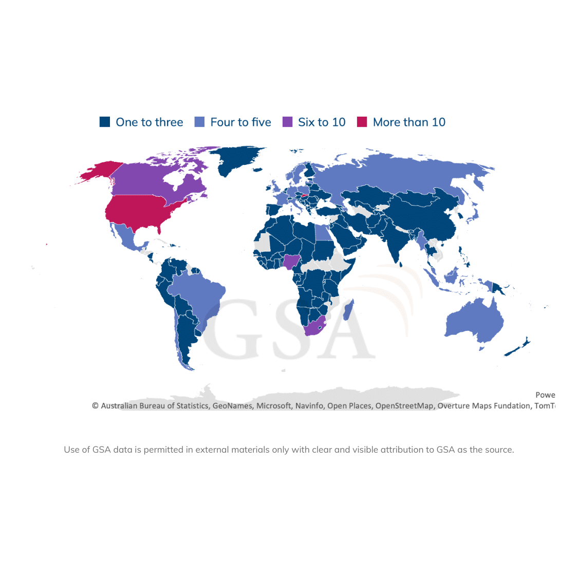 Number of LTE FWA networks by country or territory. Data correct as of 9 June 2026