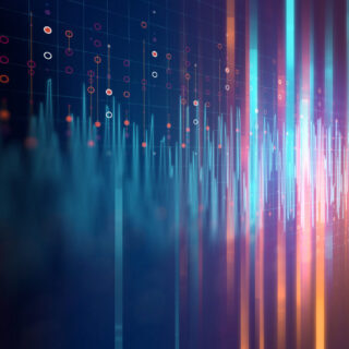 Audio waveform abstract technology background