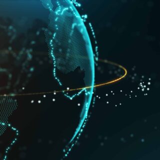 3D Illustration transparency earth world globe space star with international global innovation futuristic digital business 5G connection e-commerce network online fintech finance marketing technology